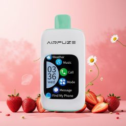 AirFuze Smart Norge Engros 30000 Puffs Vape til engangsbruk Jordbær Sommertid med 5% Nikotin, 900mAh Batteri, Type-C Lading, 2.01" TFT Touch Skjerm