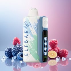 Elf Bar Ice King 40000 Puffs Norge Engros Vape til engangsbruk Blå Bringebær Is med 20ml E-Væske, 5% Nikotin, 850mAh Oppladbart Batteri, Justerbar Kjøling & LCD Skjerm