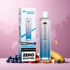 Hayati Pro Max 4000 Puffs Engangs Vape Norge Engros – Blåbær Banan, 2ml Tank, 1400mAh Oppladbar, 2% & 5% Nikotin, TPD-Sertifisert