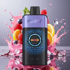 IGET ONE 12000 Puffs Norge Engros Engangs Vape Bringebær Drue Is med 2700 mAh Batteri og Stor Bøyd Fargeskjerm