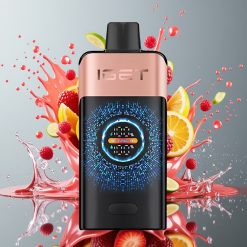 IGET ONE 12000 Puffs Norge Engros Engangs Vape Jordbær Bringebær med 2700 mAh Batteri og Stor Bøyd Fargeskjerm