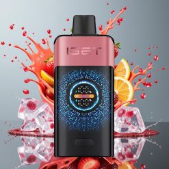 IGET ONE 12000 Puffs Norge Engros Engangs Vape Jordbær Granateis med 2700 mAh Batteri og Stor Bøyd Fargeskjerm