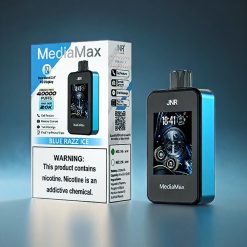 JNR MediaMax 40000 Puffs Norge Engros – Blå Bringebær Is – 21mL E-væske, 1000mAh, Type-C Lading, 2.4" HD Skjerm