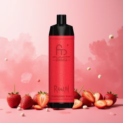RandM Fumot Shisha Norge Engros 10000 Puffs 18ml Jordbær Punch Vape til engangsbruk med LED-Indikator og Type-C Lading
