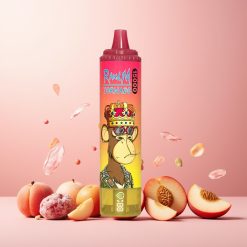 RandM Fumot Tornado 15000 Puffs Norge Engros Vape til engangsbruk Fersken Is 25ml 850mAh Type-C LCD Skjerm