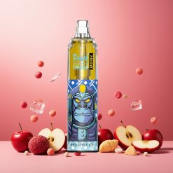 RandM Fumot Tornado 7000 Norge Engros – 7000 Puffs, 14 ML E-liquid, 850 MAH Battery, Type-C, RGB Lys – Rød Eple Is