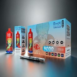 RandM Tornado 9000 Puffs Norge engros – 18 mL E-liquid, 850 mAh Batteri, Mesh Coil, RGB Display, 54 Smaksvarianter