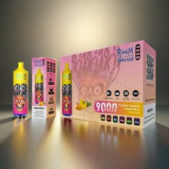 RandM Tornado 9000 Puffs Norge Engros – 850 mAh Rechargebar, 18 mL, Mesh Coil, Fersken Mango Ananas