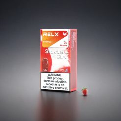 RELX Pod Pro 2 Norge Engros Vape Jordbær Smell (3%/5% Nikotin, 600 Puff, 1.9ml, 2/3 Pods/Pakke, 3 Spenningsjusteringer)