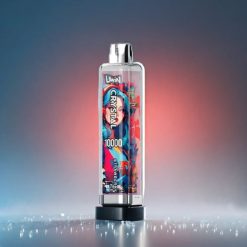 UWIN Crystal 10000 Puffs Norge engros – Jordbær Is med 18ml e-væske, 650mAh batteri, Type-C lading, RGB-lys
