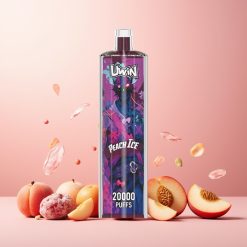Uwin Shisha Hookah Crystal 20000 Puffs Norge Engros – 22ml Kapasitet, 650 mAh Batteri, Type-C Lading, Mesh Coil, Peis Is (Peach Ice)